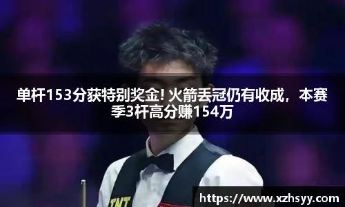 单杆153分获特别奖金! 火箭丢冠仍有收成，本赛季3杆高分赚154万